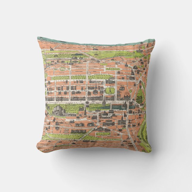  kaart van Edinburgh Scotland (1935) Kussen (Voorkant)