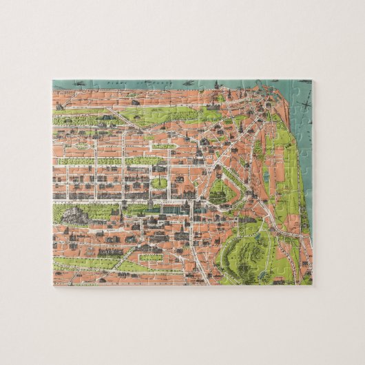  kaart van Edinburgh Scotland (1935) Legpuzzel (Horizontaal)