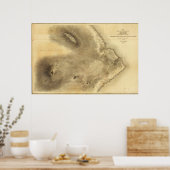 Kaart van een deel van het eiland Hawaii Poster (Keuken)