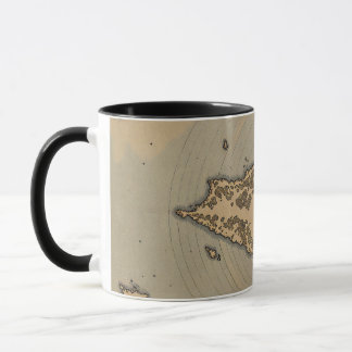 Kaart van een fantasie-eiland in vintage stijl mok