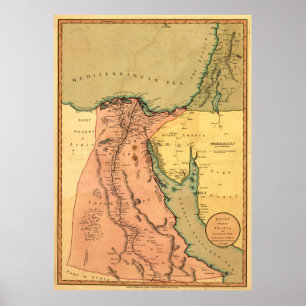  kaart van Egypte (1800) Poster