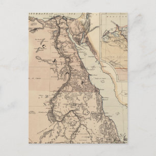  kaart van Egypte en de Nijl (1885)