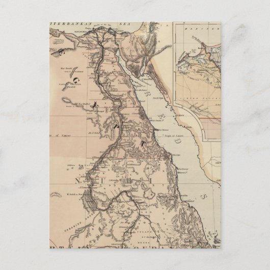 kaart van Egypte en de Nijl (1885) (Voorkant)