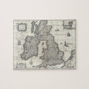  kaart van Engeland en Ierland (1631) Legpuzzel