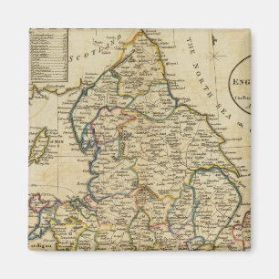 Kaart van Engeland en Wales Magneet