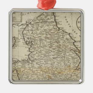 Kaart van Engeland en Wales Metalen Ornament