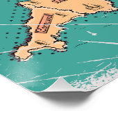 Kaart van Engeland graafschappen Perfect Poster (Hoek)