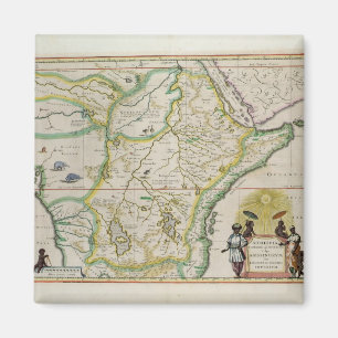 Kaart van Ethiopië met vijf Afrikaanse staten Magneet