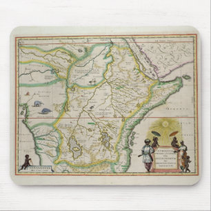 Kaart van Ethiopië met vijf Afrikaanse staten Muismat