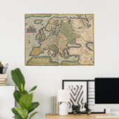  kaart van Europa (1570) Poster (Thuiskantoor)