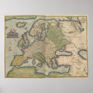  kaart van Europa (1570) Poster