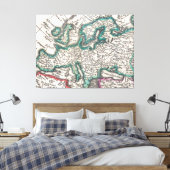 kaart van Europa (1685) Canvas Afdruk (Insitu (Slaapkamer))