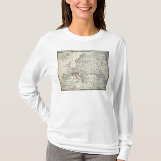 Kaart van Europa, 1841 T-shirt (Voorkant)