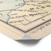 kaart van Europa (1892) Poster (Hoek)