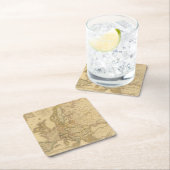 Kaart van Europa 2 Vierkante Kartonnen Onderzetter (Insitu)