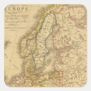 Kaart van Europa 2 Vierkante Sticker
