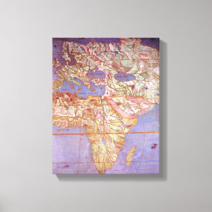Kaart van Europa en Afrika Canvas Afdruk