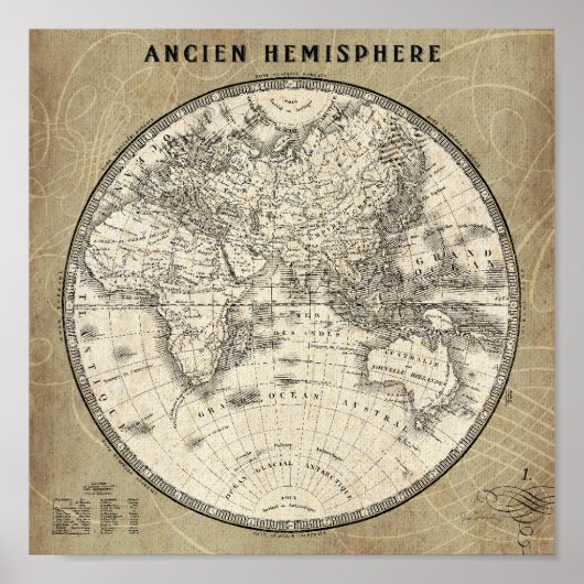 kaart van Europa en Azië Poster (Voorkant)