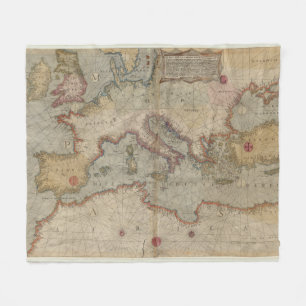  kaart van Europa en het Middellandse-Zeegebied (1 Fleece Deken