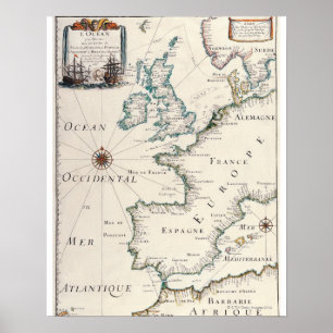 Kaart van Europa Poster