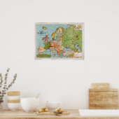  kaart van Europa Poster (Keuken)