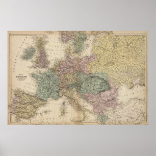 Kaart van Europa Poster