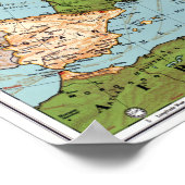  kaart van Europa Poster (Hoek)