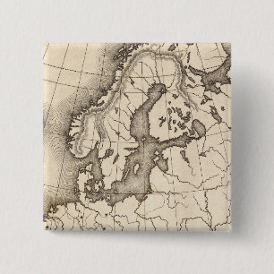 Kaart van Europa Vierkante Button 5,1 Cm