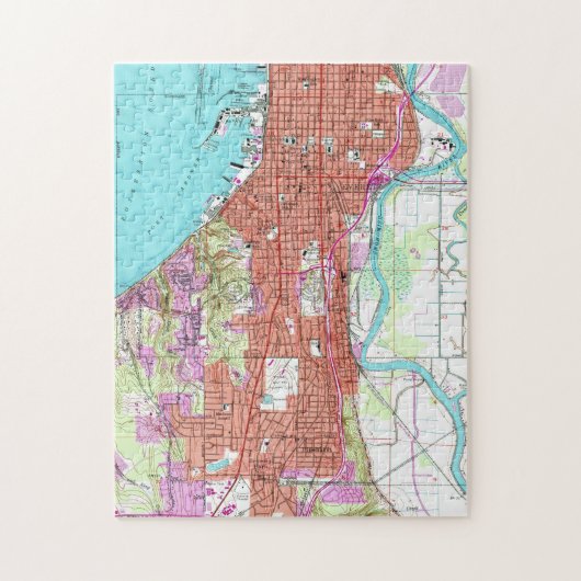 kaart van Everett Washington (1953) Legpuzzel (Verticaal)