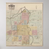 Kaart van Faribault, Rice County, Minnesota Poster (Voorkant)