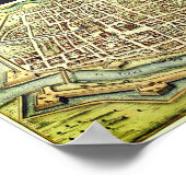  kaart van Ferrara, ITALIË Poster (Hoek)