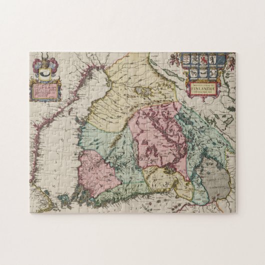  kaart van Finland (1665) Legpuzzel (Horizontaal)
