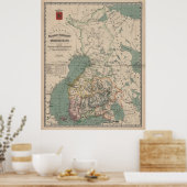  kaart van Finland (1860) Poster (Keuken)