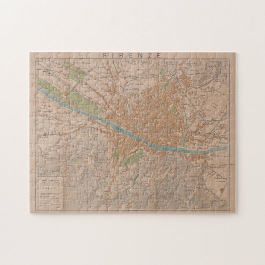  kaart van Florence Italië (1910) Legpuzzel (Horizontaal)