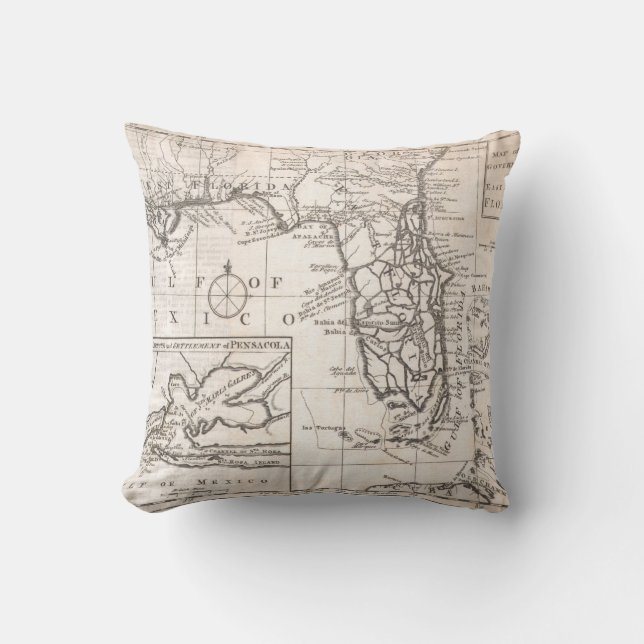  kaart van Florida (1763) Kussen (Voorkant)