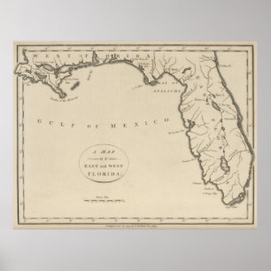  kaart van Florida (1794) Poster