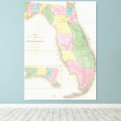  kaart van Florida (1839) Canvas Afdruk (Insitu (Houten vloer))