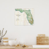 kaart van Florida, 1853 Poster (Keuken)