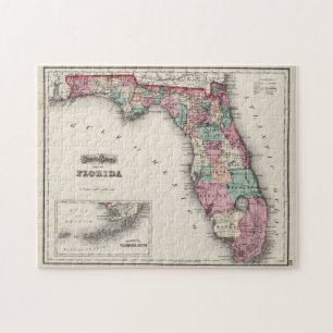 kaart van Florida (1873) Legpuzzel