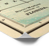  kaart van Florida (1909) Poster (Hoek)