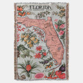  kaart van Florida (1917) Deken (Voorkant Verticaal)