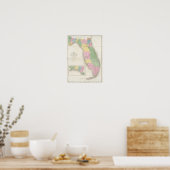 Kaart van Florida 2 Poster (Keuken)
