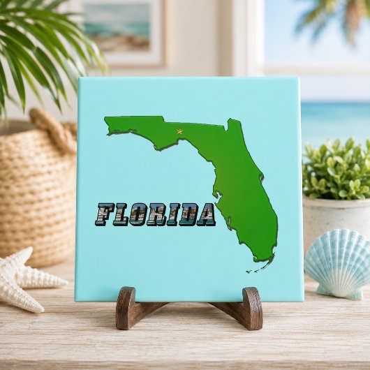 Kaart van Florida en tekst Tegeltje