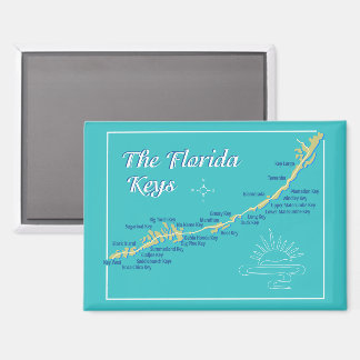 Kaart van Florida Keys met eilandnamen Magneet