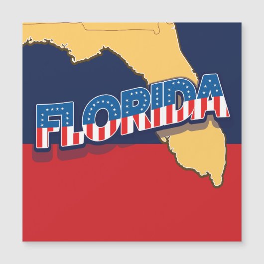 kaart van Florida met sterren en strepen (Voorkant)