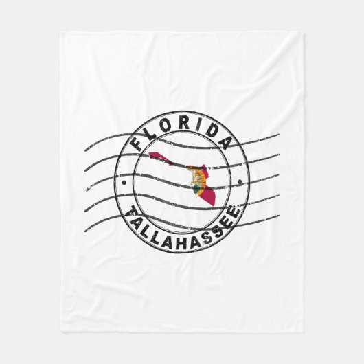 Kaart van Florida, poststempel, reisstempel Fleece Deken (Voorkant)