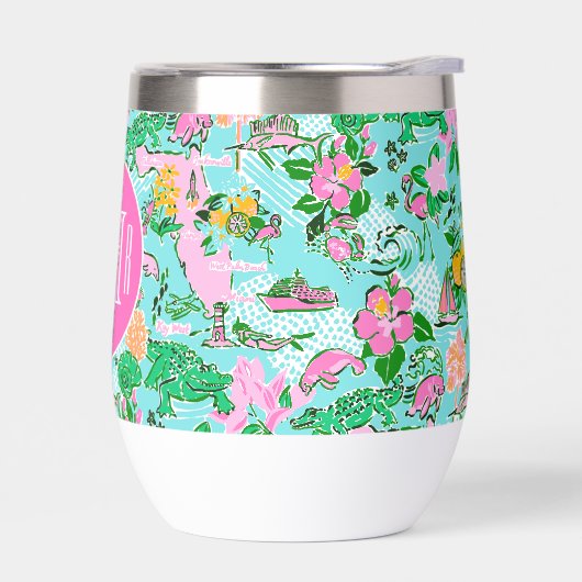 Kaart van Florida Preppy Palm Beach Pattern Monogr (Links)