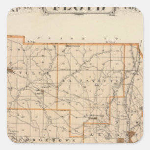Kaart van Floyd County Vierkante Sticker