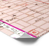 kaart van Fort Myers Florida (1958) Poster (Hoek)