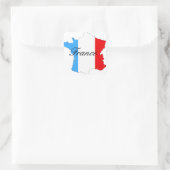 Kaart van Frankrijk in rood wit en blauw Vierkante Sticker (Tas)